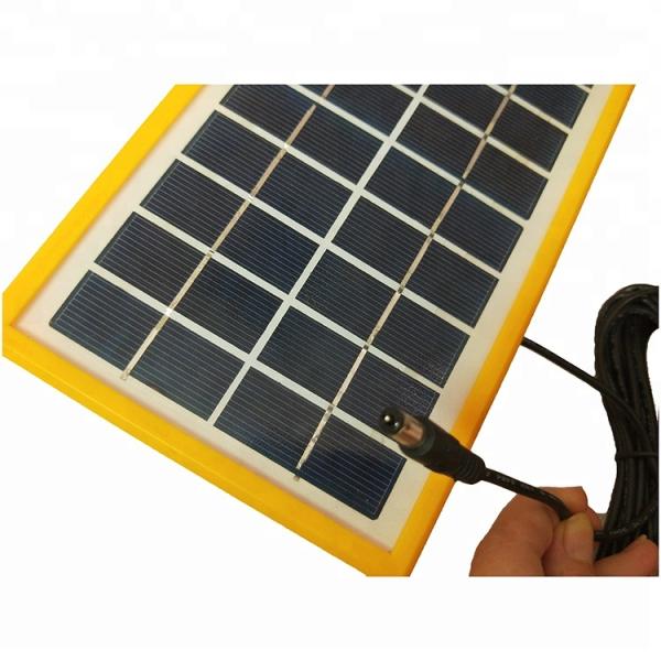 220ma Polysilicon Epoxy Solar Panel 3W 6V Tempered Glassyellow Frame