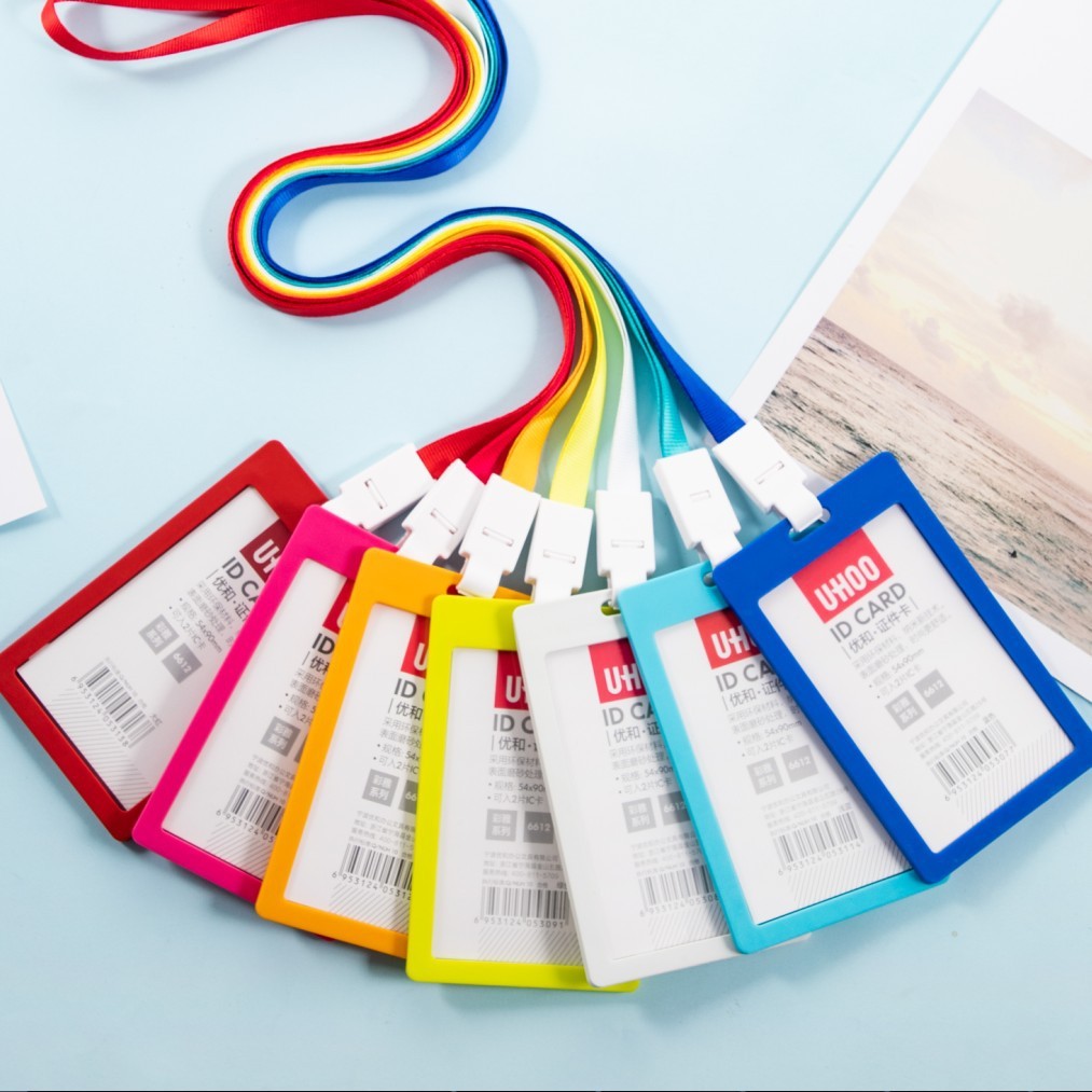 Silicone ID Name Badge Card Case Protector With Retractable Cord and Breakaway Buckle