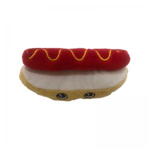 China 13cm 5.12 Inch Pet Plush Toys Hot Dog Plush Dog Toy EMC on sale
