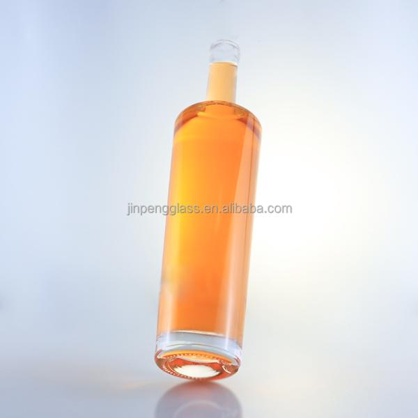 750ml Long Neck Flint Glass Bottle with Corks and Acid Etch Surface Handling