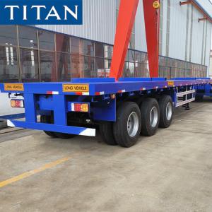 China 3 Axle Extendable Flatbed Trailer 24M Telescopic Trailers for Sale on sale