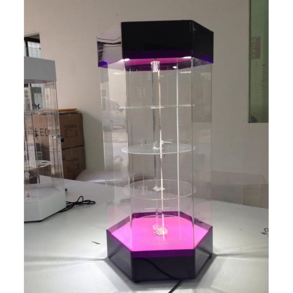 Multi Color Rotary Acrylic Retail Display Stands 4 Storey High Strength Titanium Alloy Material