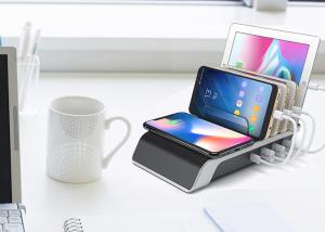 China Dock ABS 4 In 1 Type C QI Wireless Charging Station on sale