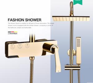 Buy cheap Copper Black Champagne Wall Mounted Shower Faucet Set With Handle product