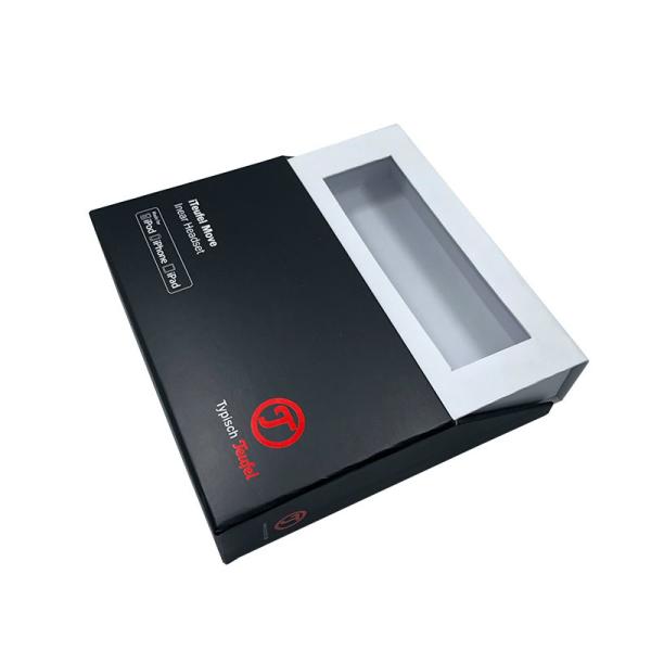 Custom Logo Printed Multi Function Opening Headphone Packaging Box With Window