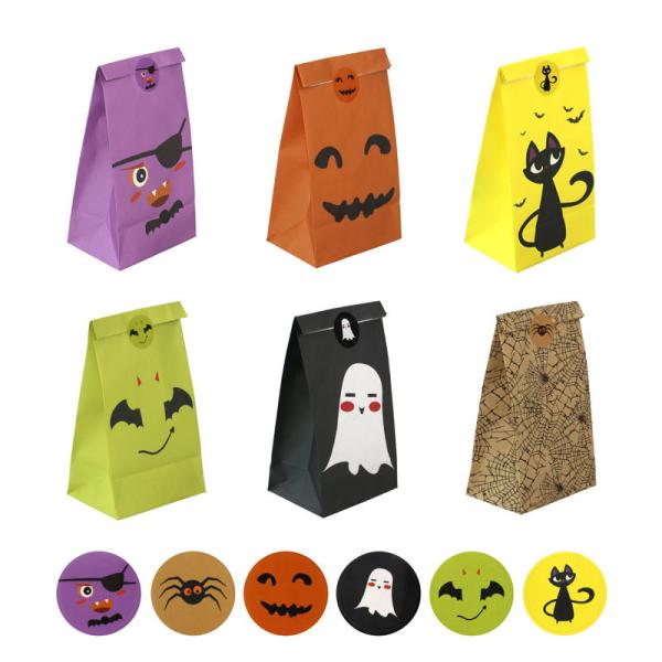 Quality Party Halloween Biodegradable Paper Bakery Bags For Bread 9g/Pcs for sale