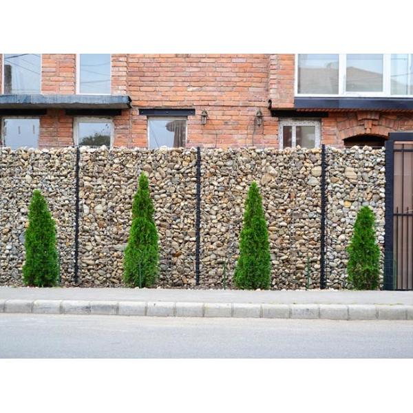 Welded gabion basket for residential wall