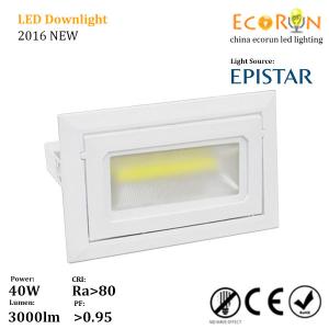 3000k 4000k 5000k 30w 40w cob rectangular downlight ceiling adjustable with ce approved