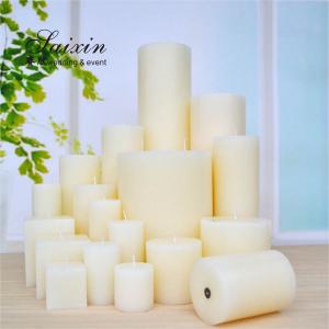 China Real Wax Pillar Candle Centerpieces Wedding Centerpieces With Candelabra Table Decoration on sale