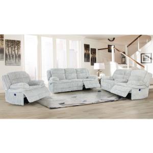China Power Recliner Sofa set with Power Recliner Seats and Storage Box, Gray Corduroy Fabric on sale