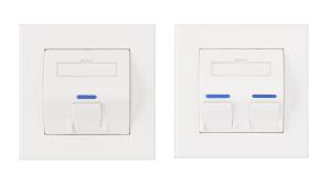 Buy cheap Angled Faceplate 86x86mm 1 Port 2 Port White product