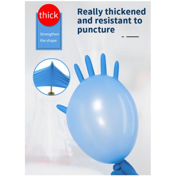 EN374 12X24CM Medical Nitrile Gloves Alkali Acid Resistance