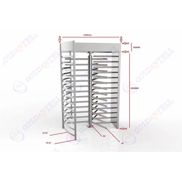 100V 240V Pedestrian High Security Revolving Door Access System Gate Full Height