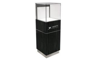 Buy cheap Timber veneered MDF showcase featuring LED lighting and Invisible Back product