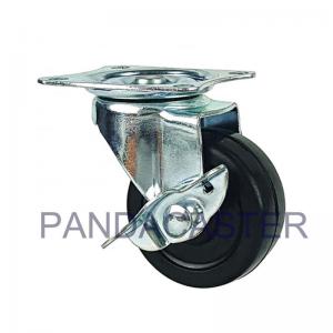 China Black Hard Rubber Casters 44lbs Swivel Caster Wheels For Furniture on sale