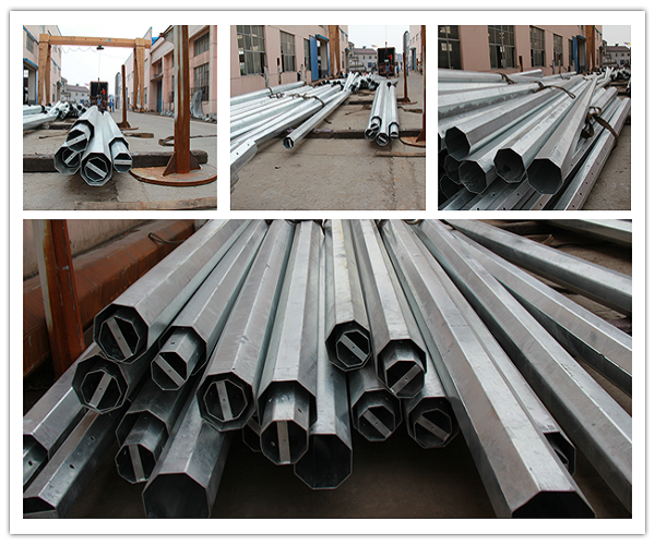13m Steel Temporary Electric Pole Power Distribution With Joint Or Once Forming
