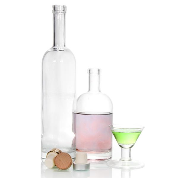 Quality Recycled Glass 700ml Spirit Bottles Round Flint Empty Liquor Bottles for sale