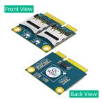 Dual TF Micro SD Card To Mini PCI-E Express With Half Bracket Memory Card Reader