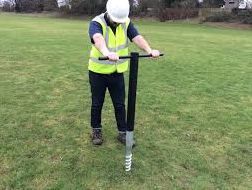 Round Flat Head HDG Q195 60mm Fence Post Ground Anchor