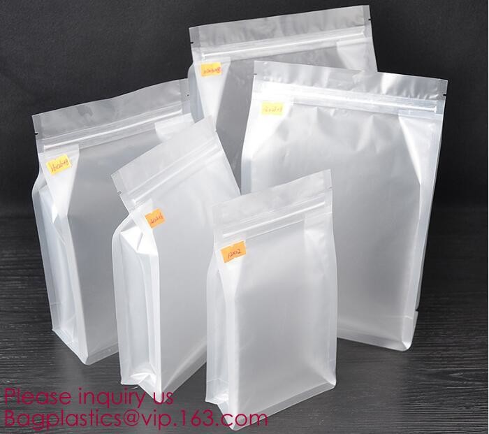 Transparent bopp/opp square block bottom bags with side gusset,Bopp Block Square Bottom Bag,Clear Square Bottom Bags,Can