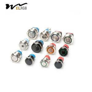 China 19mm 22mm Metal Push Button Switch 12mm 16mm Illuminated Momentary Switch on sale