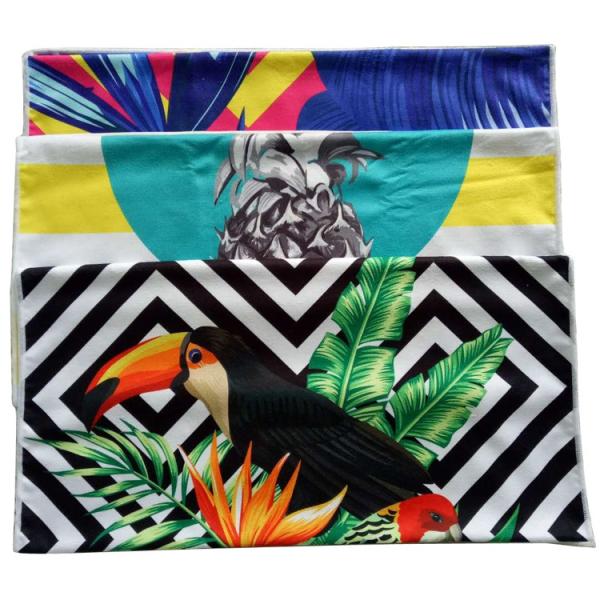 Recycled Material White and Yellow Stripe Pineapple Printed Sand Free Swimming Towel Microfiber Beach Towels