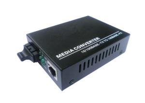 China CE Certification 10M / 100M Fiber Optic Media Converter Single Mode 1310nm 20km SC on sale
