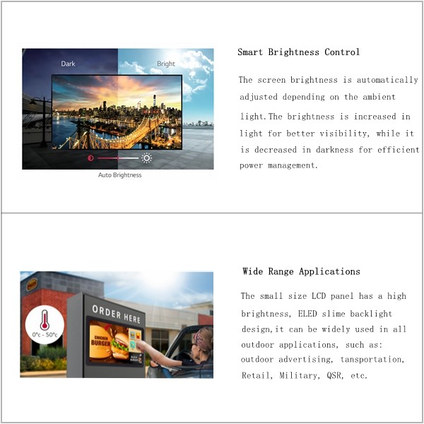 15 Inch Small Lcd Display Panel Module Sunlight Readable Display 20 Pin