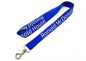 China Custom 460mm Length Imprinted Nylon Lanyards Turquoise Color With Thumb Trigger on sale