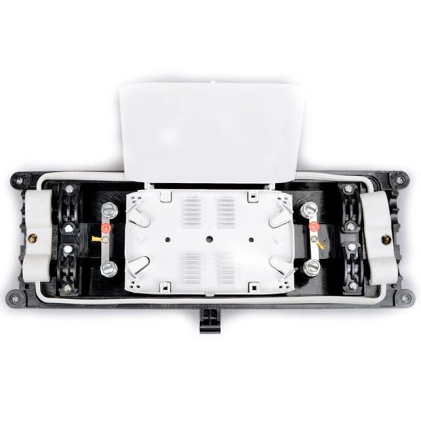 Quality IP68 FTTH Horizontal Fiber Optic Joint Closure 48 96 Cores 2 Inlet 2 Outlet for sale
