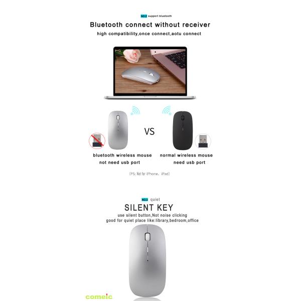 Factory sell wireless bluetooth mouse rechargeable mini usb 3d optical computer wireless mouse withbroardcom chipset