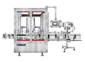 Stainless Steel Automatic Capping Machine Rotary PLC Controlled For Bottle