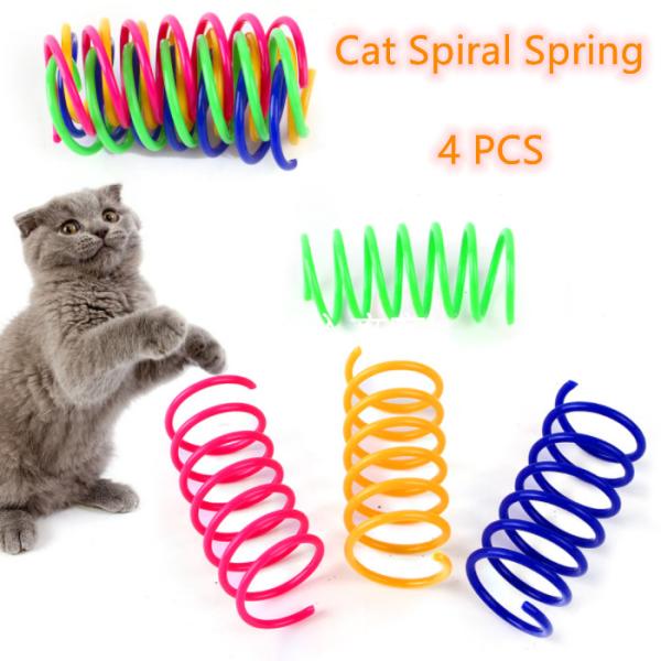 Quality Best  Interactive Plastic Cat Spiral Spring For Swatting, Biting, Hunting Kitten Toys for sale