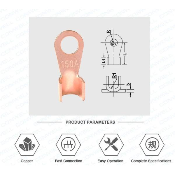 Lug Tubular One Hole Copper Cable Crimp Connectors OT Tinned Open Terminal