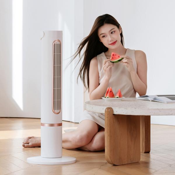Quality Bladeless Cooling Tower Fan Five Speeds Polymer Battery Air Circulator Cooling Fan for sale