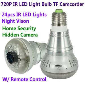 China HD 720P E27 24pcs LED Light IR Bulb Lamp Video Camcorder Hidden Spy CCTV Surveillance DVR on sale
