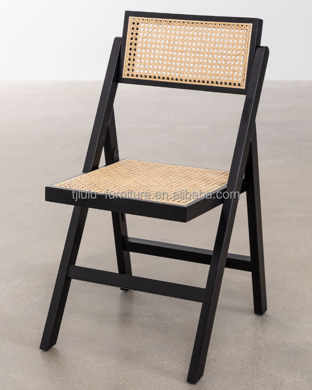 Modern Wood Chair Natural Rattan Solid Wood Folding Chair For Events With And Mail Packing Y