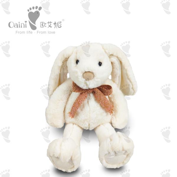 Quality 22 X 31cm CE Soft Plush Toy White Bunny Soft Toy Planet Friendly for sale
