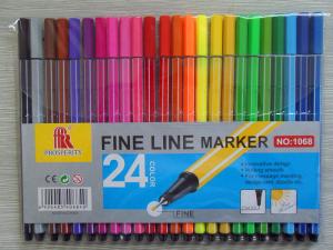 China 24 colors fineliner pen set,24pcs pack pvc bag fine liner pen set,gift pen set on sale