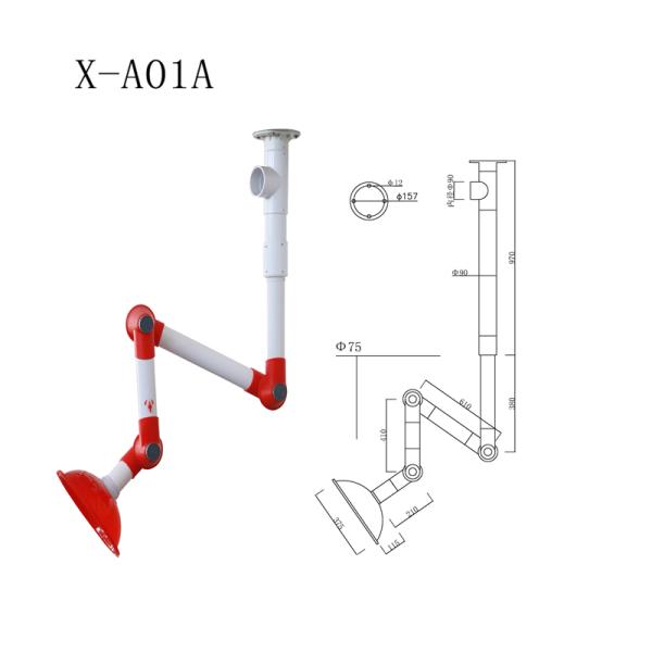 Density PP Material Joint Elastic Knob Fume Extractor Arm for Plastic Fume Extraction