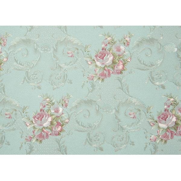 Eco - Friendly Embossed Flower Pattern Wallpaper Home Decoration Wall Covering