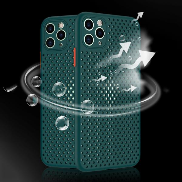 Iphone 6 7 8 Plus 11 12 Pro Max Soft Tpu Material Mesh Design Heat Dissipator Anti-Shock Phone Case