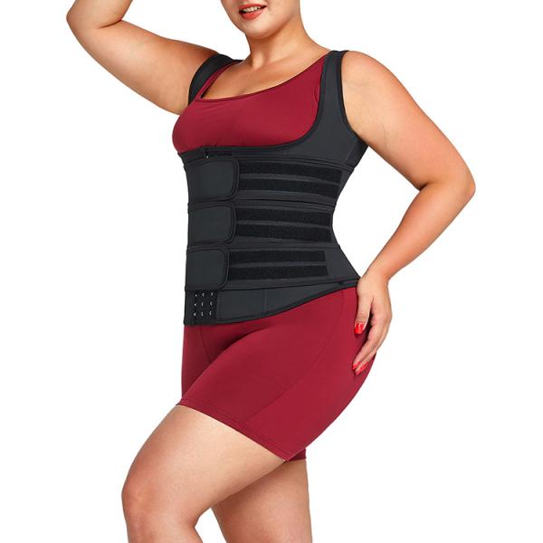 OEM Waist Trainer HEXIN Black Shaping Front Hooks Adjustable Straps 25 Steel Boned Vest