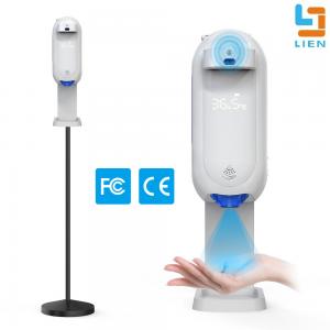 China Hand Disinfection Non Contact Touchless Hand Sanitizer Soap Dispenser Thermometer on sale
