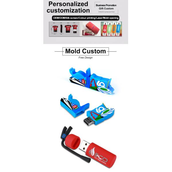 Personalized 8GB 32GB 64GB Pen Drive Memory Stick Custom 3D Logo PVC Cartoon Shape