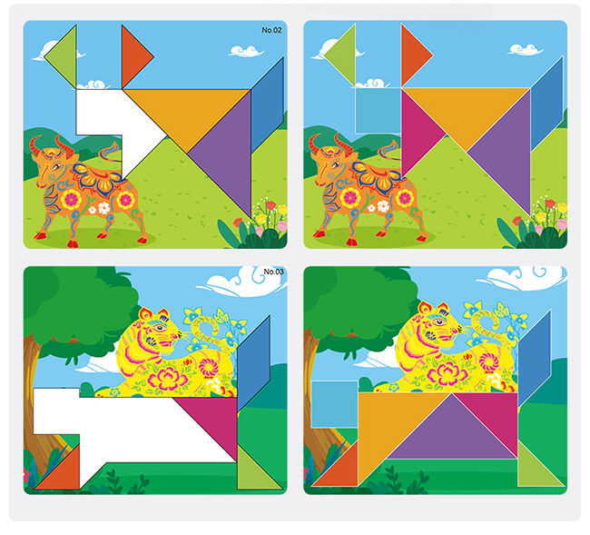 Level Up Magnetic Wooden Tangram Puzzle Educational Games And Puzzles Physical Development 7