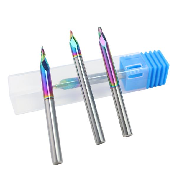 Aluminum CNC Engraving Machine Tool Carbide End Mill Colorful Tin Coating ODM Taper Nose Milling Cutter CNC Cutter Bit