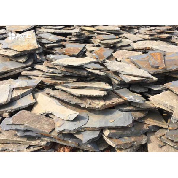 Light Yellow Slate Paving Stones Skidproof Irregular Size For External Floor