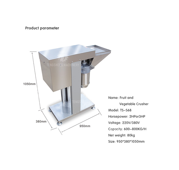 80KG Large stainless steel crusher large ginger garlic machine multi-functional vertical food shredder
