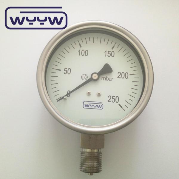 Quality Aluminum Black Pointer Capsule Pressure Gauge 100mm 1/2 Connection Sizes for Heavy-Duty Applications for sale